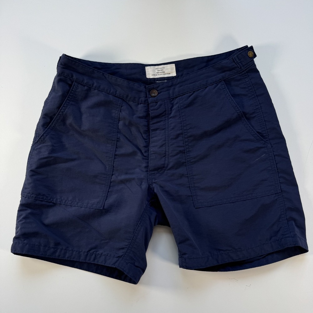 APOLIS + Atelier Ace Transition Scout Short Mens 32 Blue Made in USA Durable